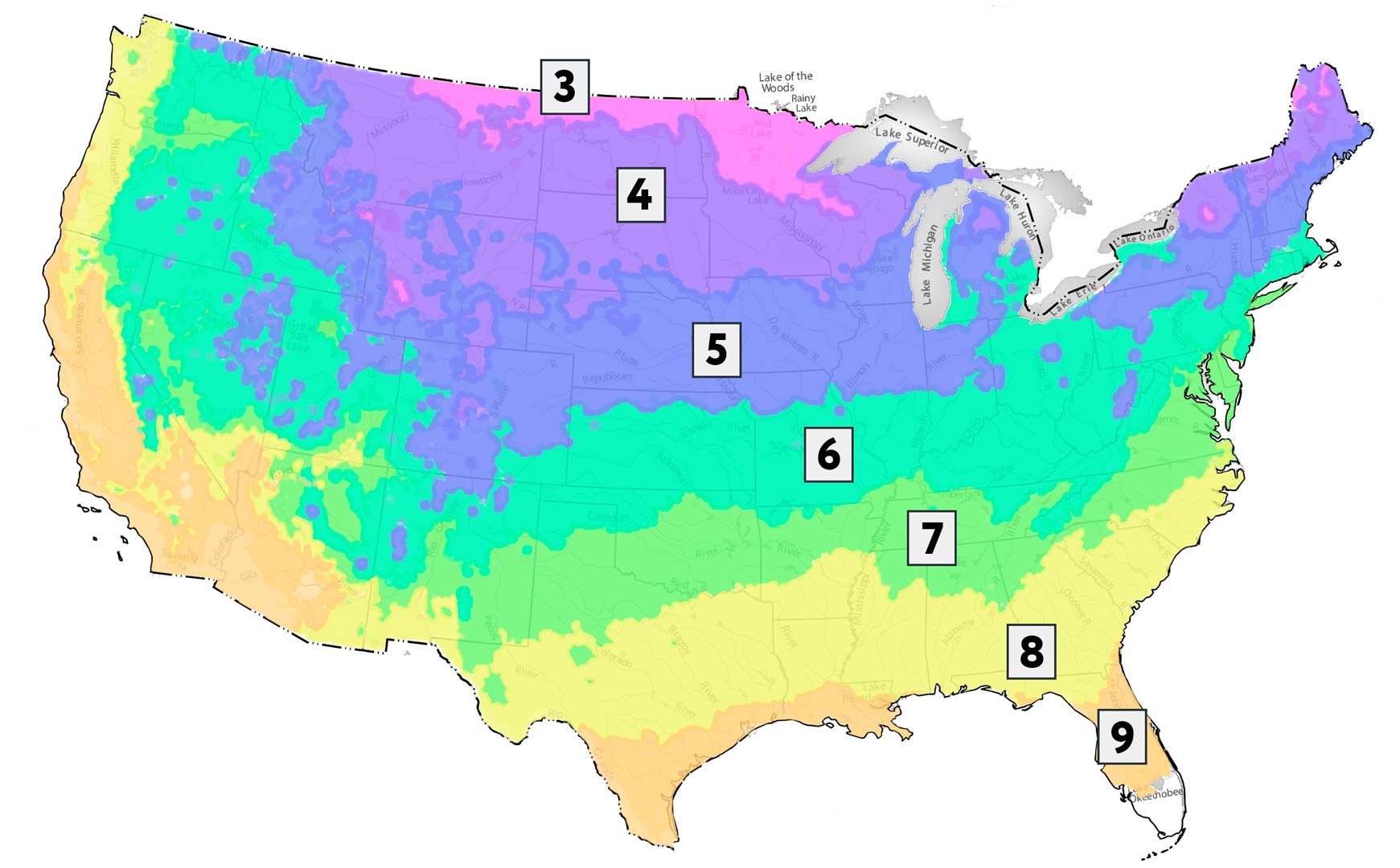Hardiness Map 3-9