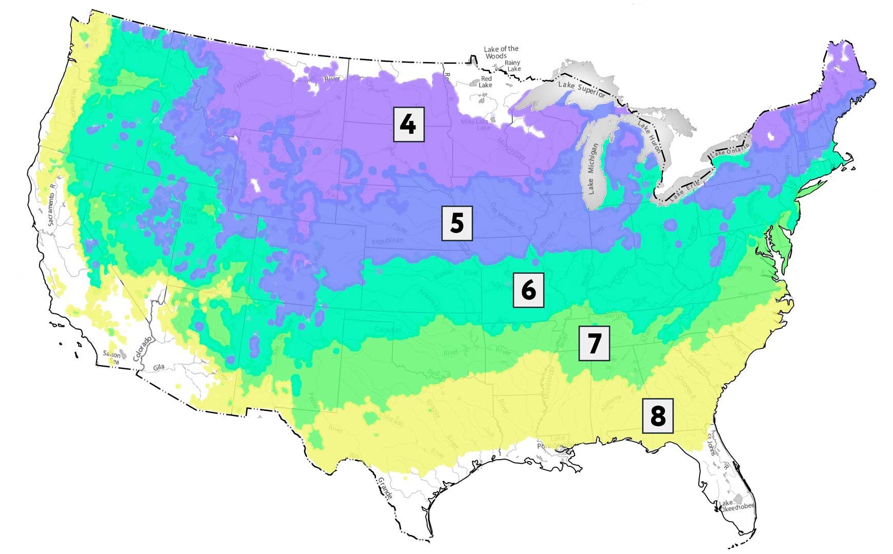 Hardiness Map 4-8