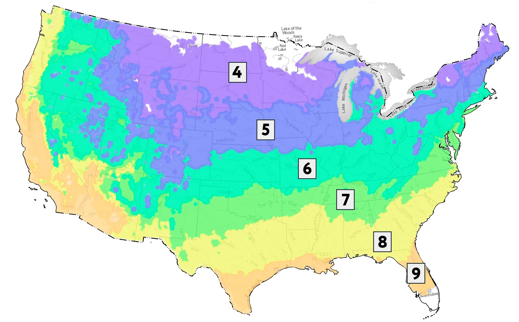 Hardiness Map 4-9