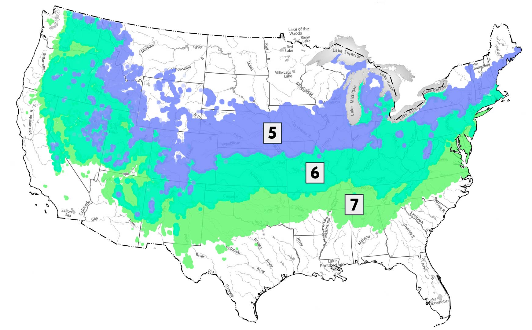 Hardiness Map 5-7